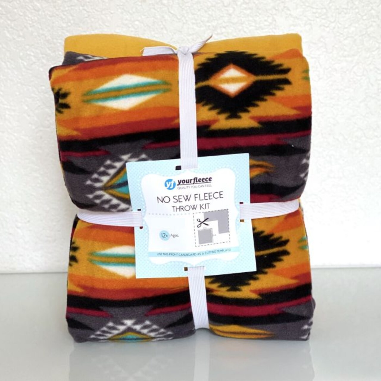 Desert Trailhead Black Anti-Pill No Sew Throw Fleece Fabric Kit